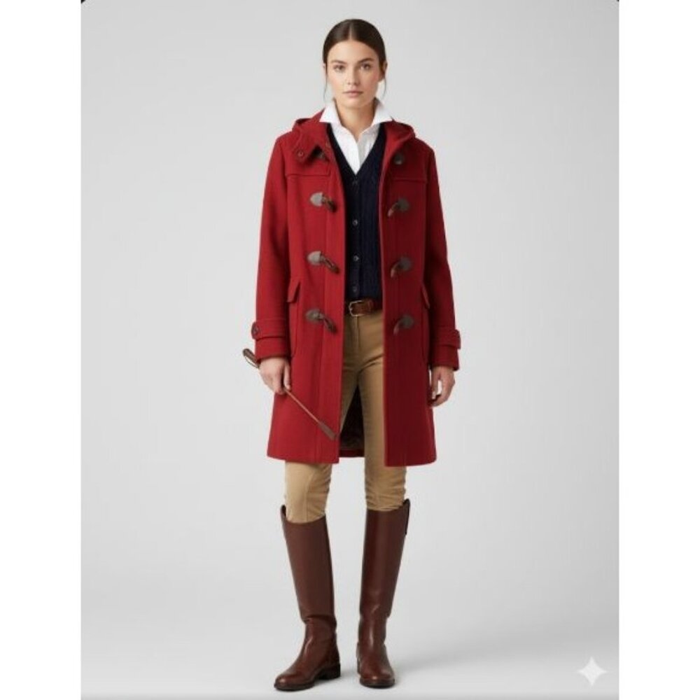 Talbots VTG Gloverall English Country Side Wool Duffle Coat Barbiecore Womens 10